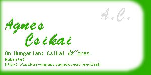 agnes csikai business card